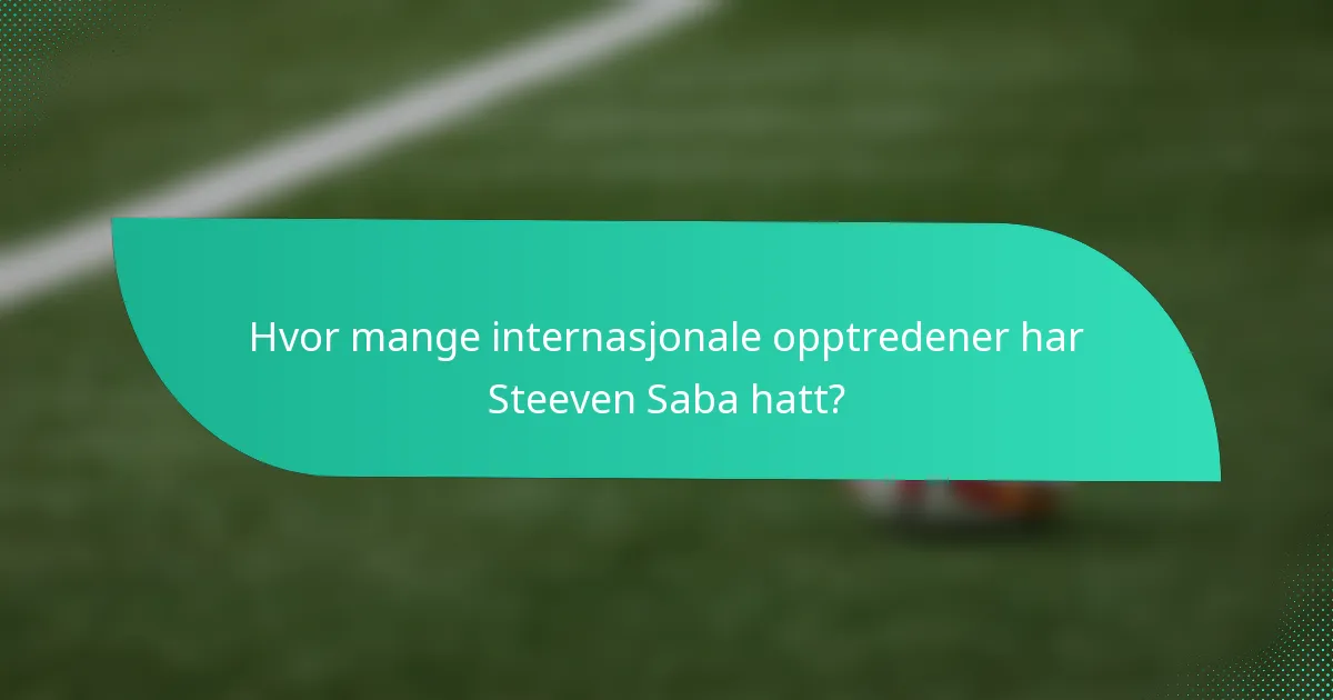 Hvor mange internasjonale opptredener har Steeven Saba hatt?